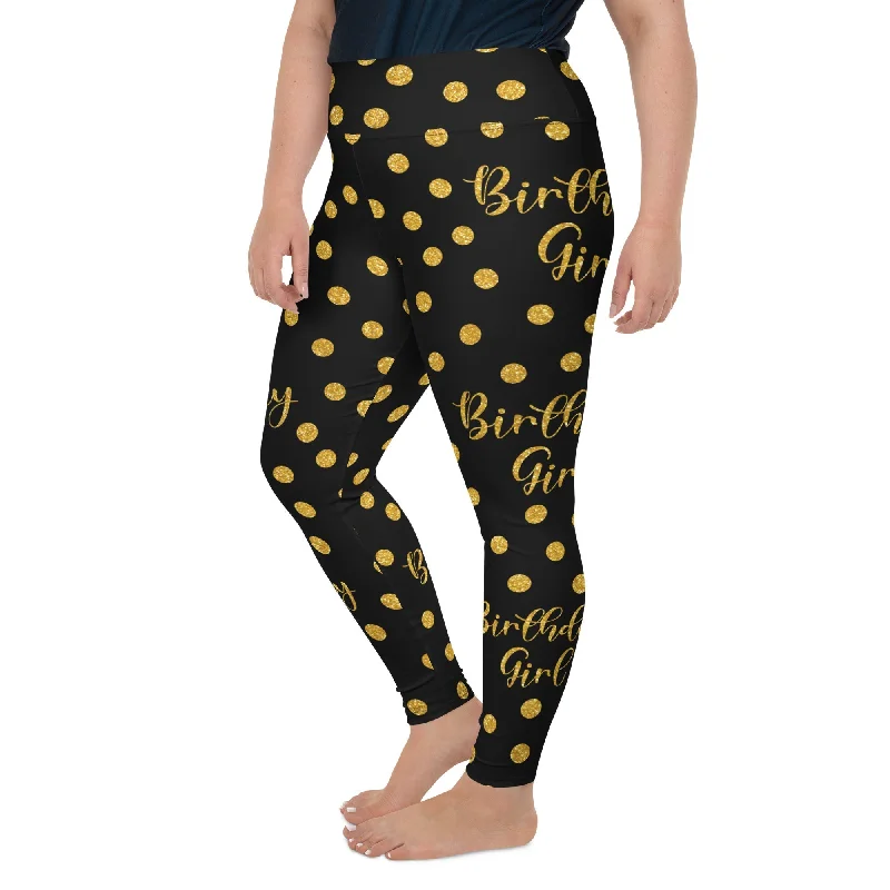 Golden Birthday Girl Plus Size Leggings French