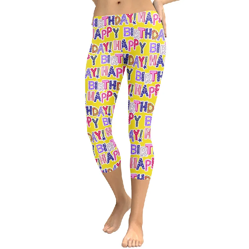 Colorful Birthday Capris Geometric