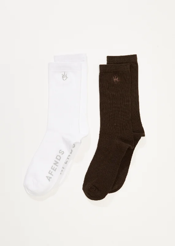 AFENDS Mens Flame - Socks Two Pack - Multi Bohemian Women's Free