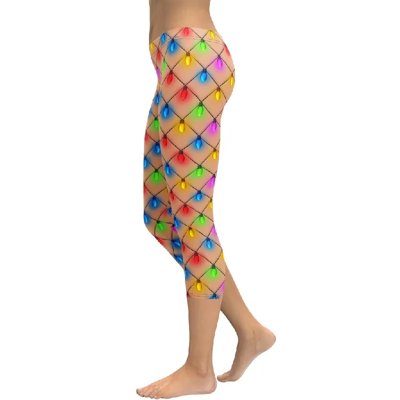 Naughty Christmas Lights Capris Polished Women's Silk