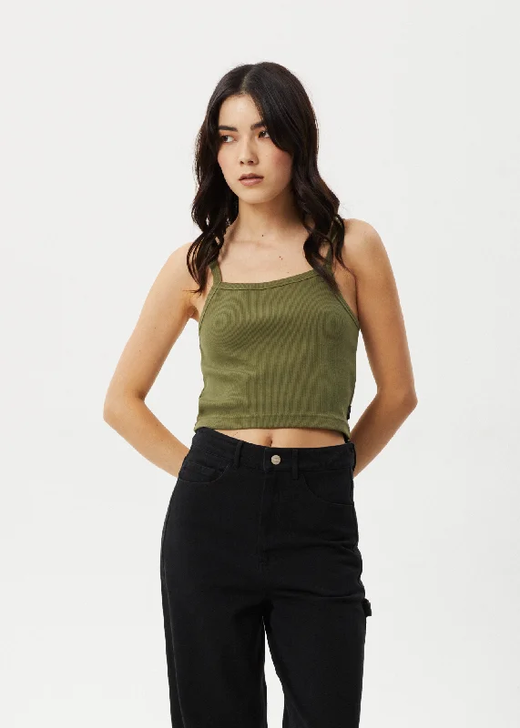 AFENDS Womens Taylor - Rib Singlet - Military purpose