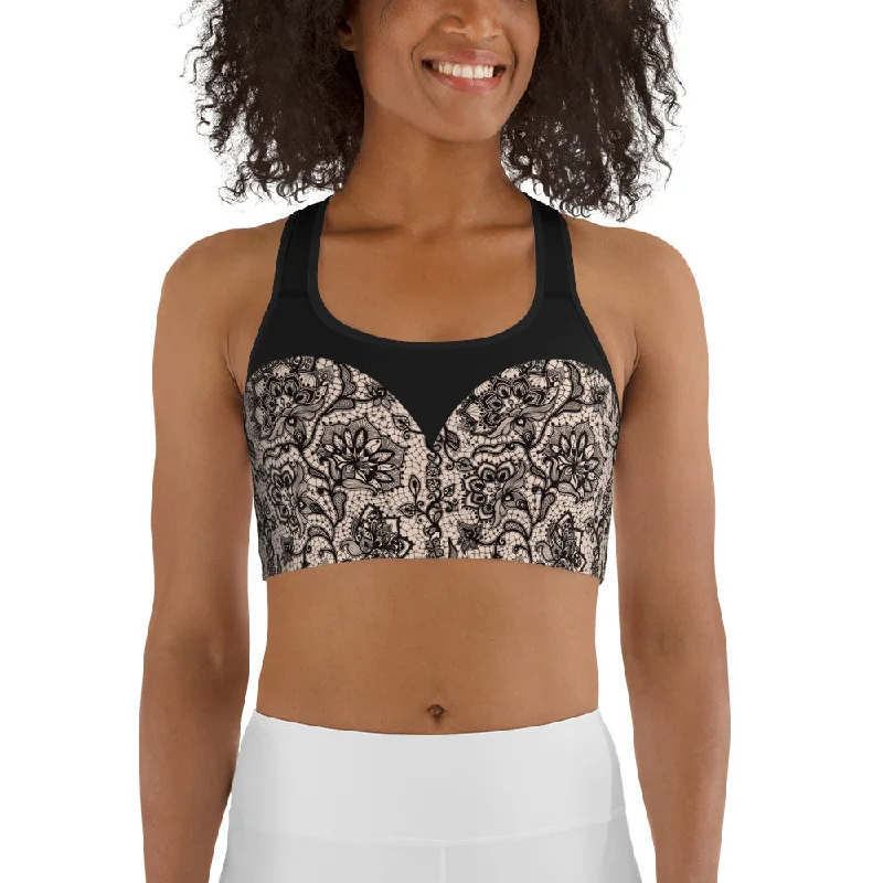 Heart Shaped Lace Sports Bra Cozy Women's Winter