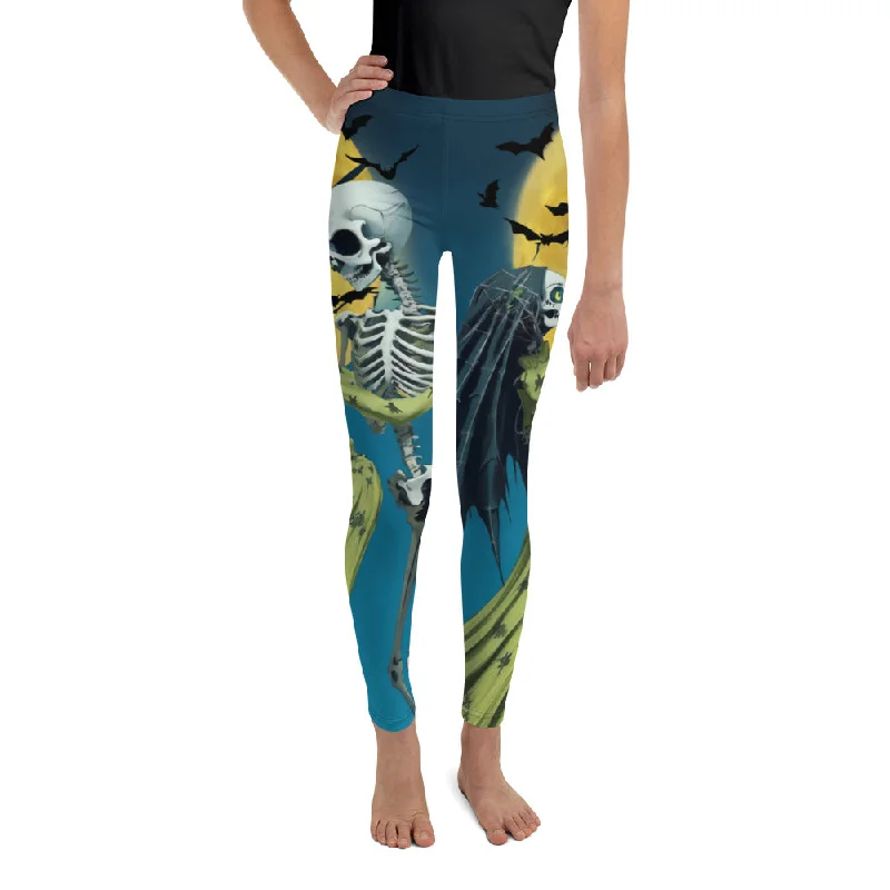 Skeleton and Zombie Youth Leggings Vacation