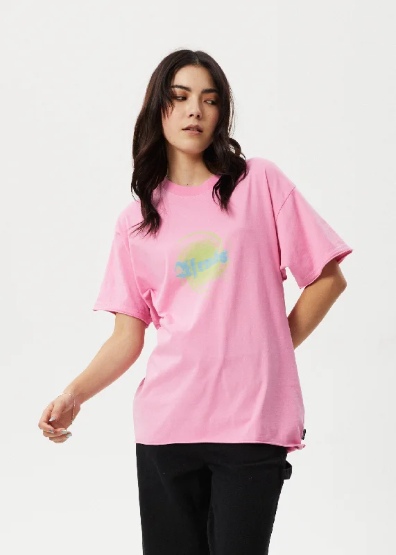 AFENDS Womens Soleil - Oversized Tee - Pink Unique Women's Upcycled