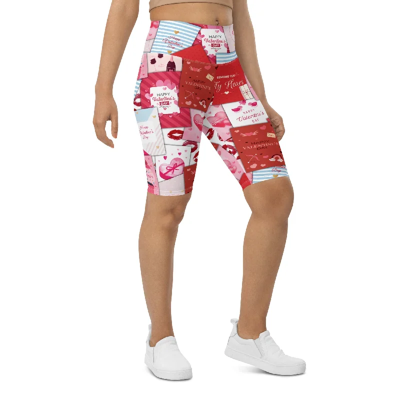 Valentine's Day Cards Biker Shorts Contemporary 