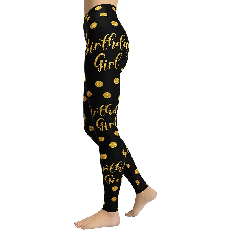 Golden Birthday Girl Yoga Leggings Sharp Women's Italian