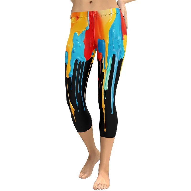Dripping Color Capris Hip Women's Urban