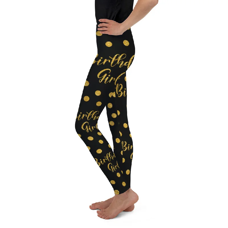 Golden Birthday Girl Youth Leggings Gym