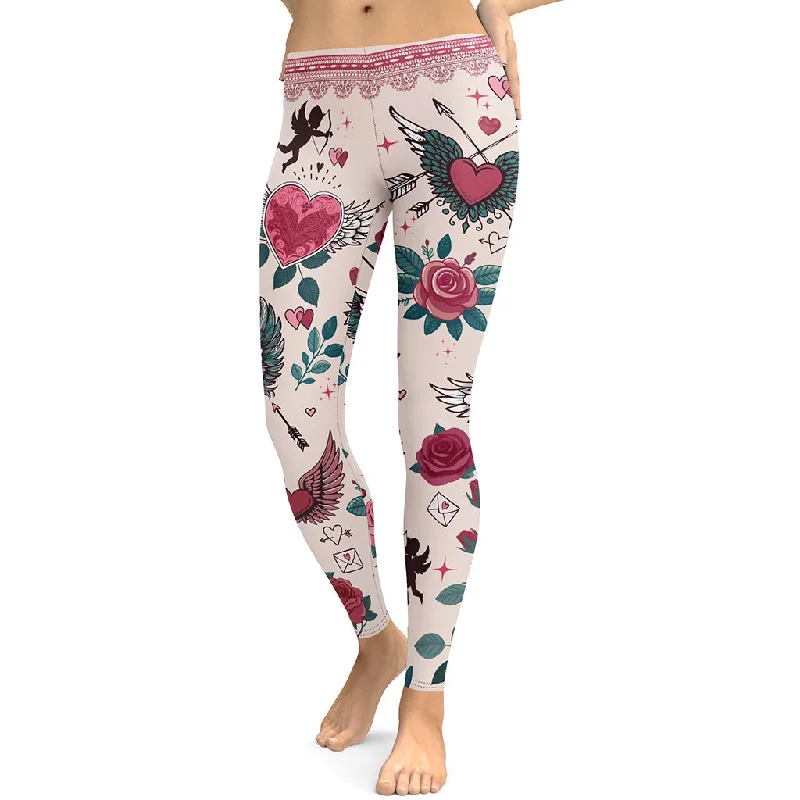 Cute Valentine Leggings Cashmere