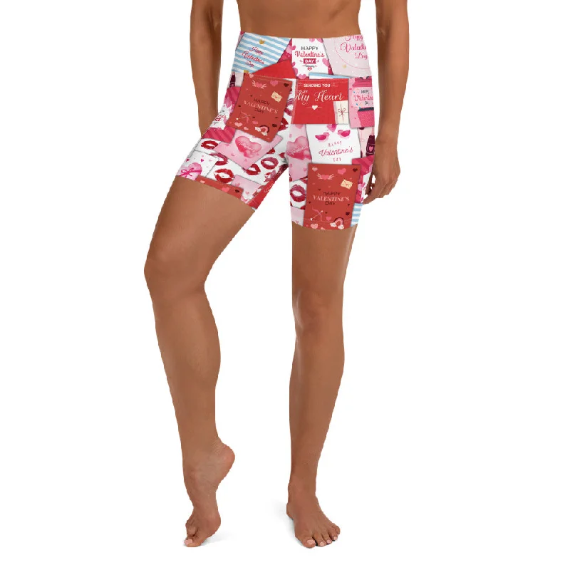 Valentine's Day Cards Yoga Shorts Scandinavian