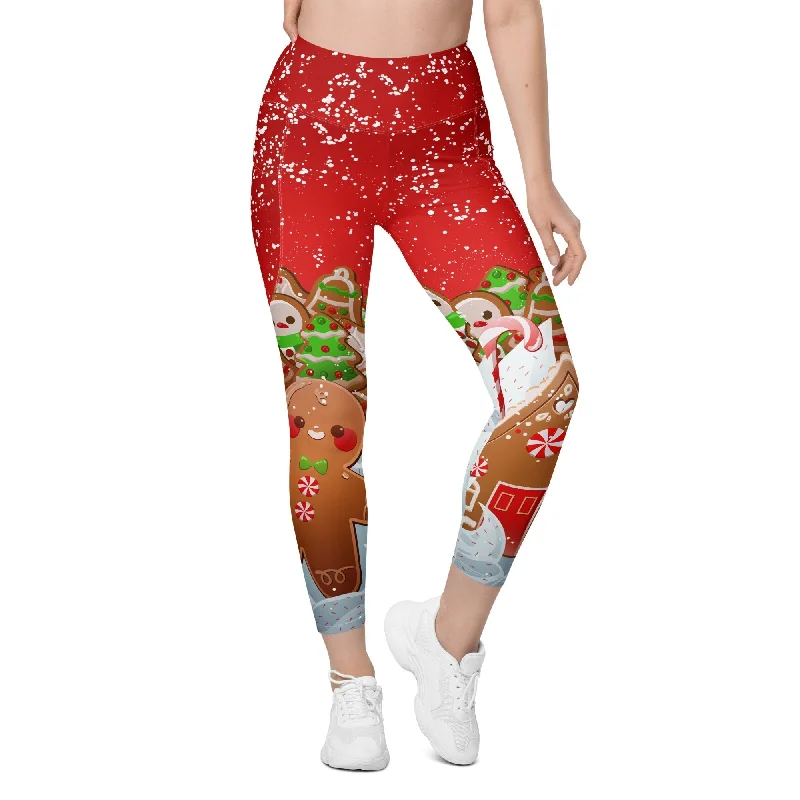 Gingerbread Man Leggings With Pockets Street