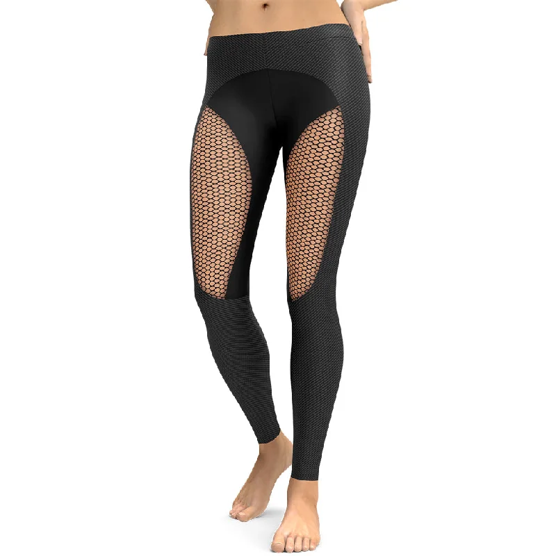 Pin Up Mesh Print Leggings Sharp Women's Italian