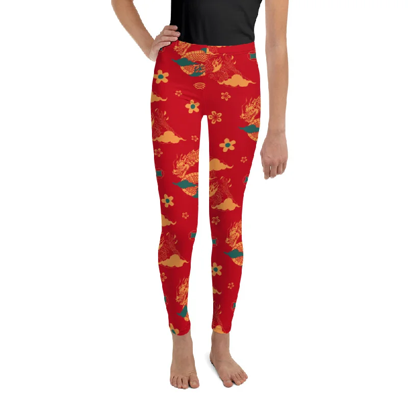Chinese Dragon Youth Leggings Dynamic Women's High - energy