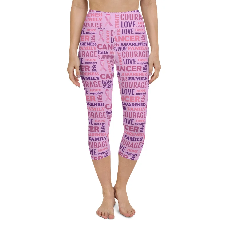 Breast Cancer Awareness Yoga Capris Sophisticated Women's Tailored