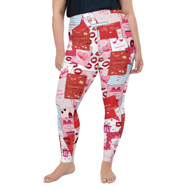 Valentine's Day Cards Plus Size Leggings Traditional Women's 