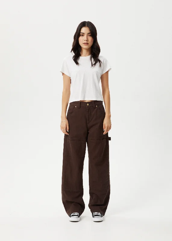 AFENDS Womens Moss - Carpenter Pants - Coffee Hip Women's Urban