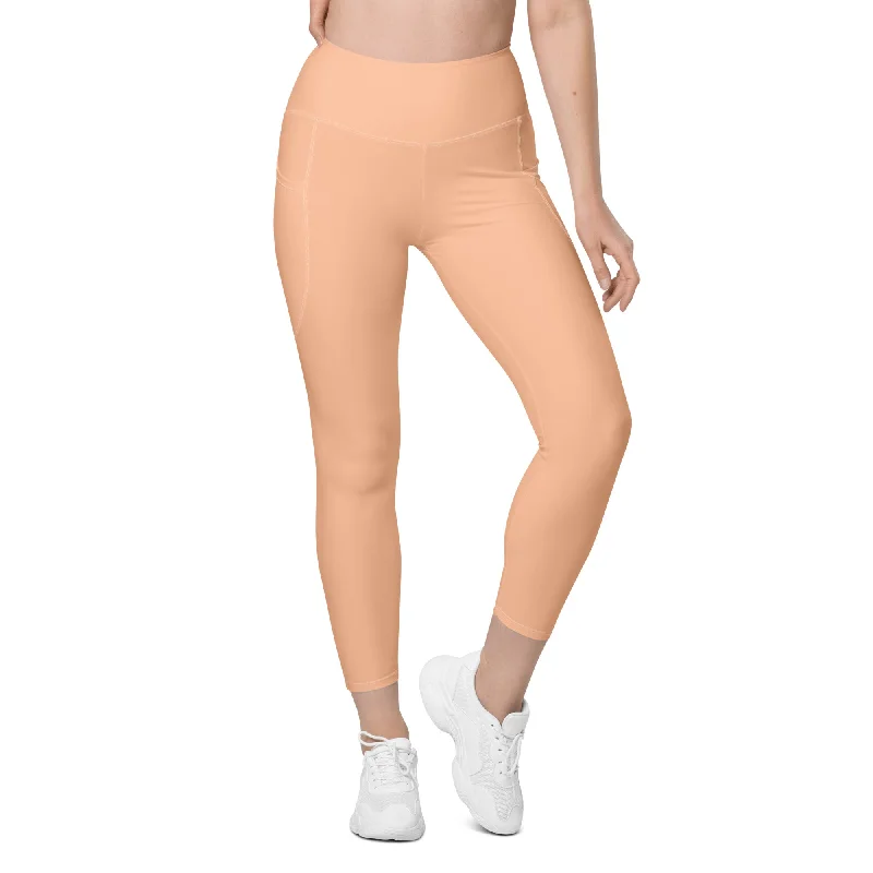 Peach Fuzz Leggings With Pockets Geometric