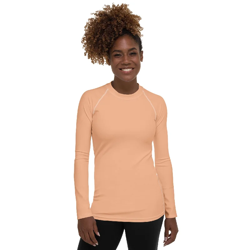 Peach Fuzz Rash Guard Sleek Women's Metallic