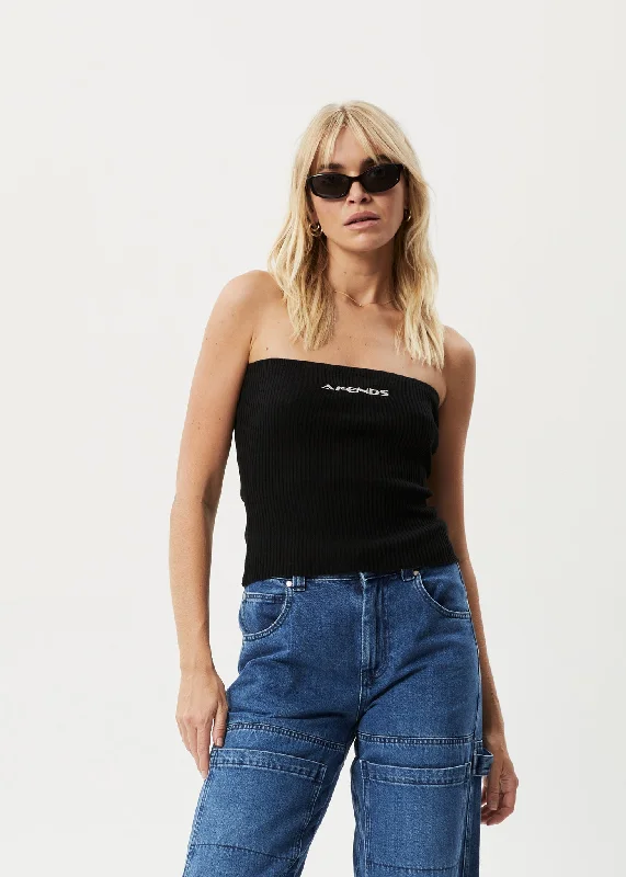 AFENDS Womens Weekend - Knit Tube Top - Black Modern Women's 