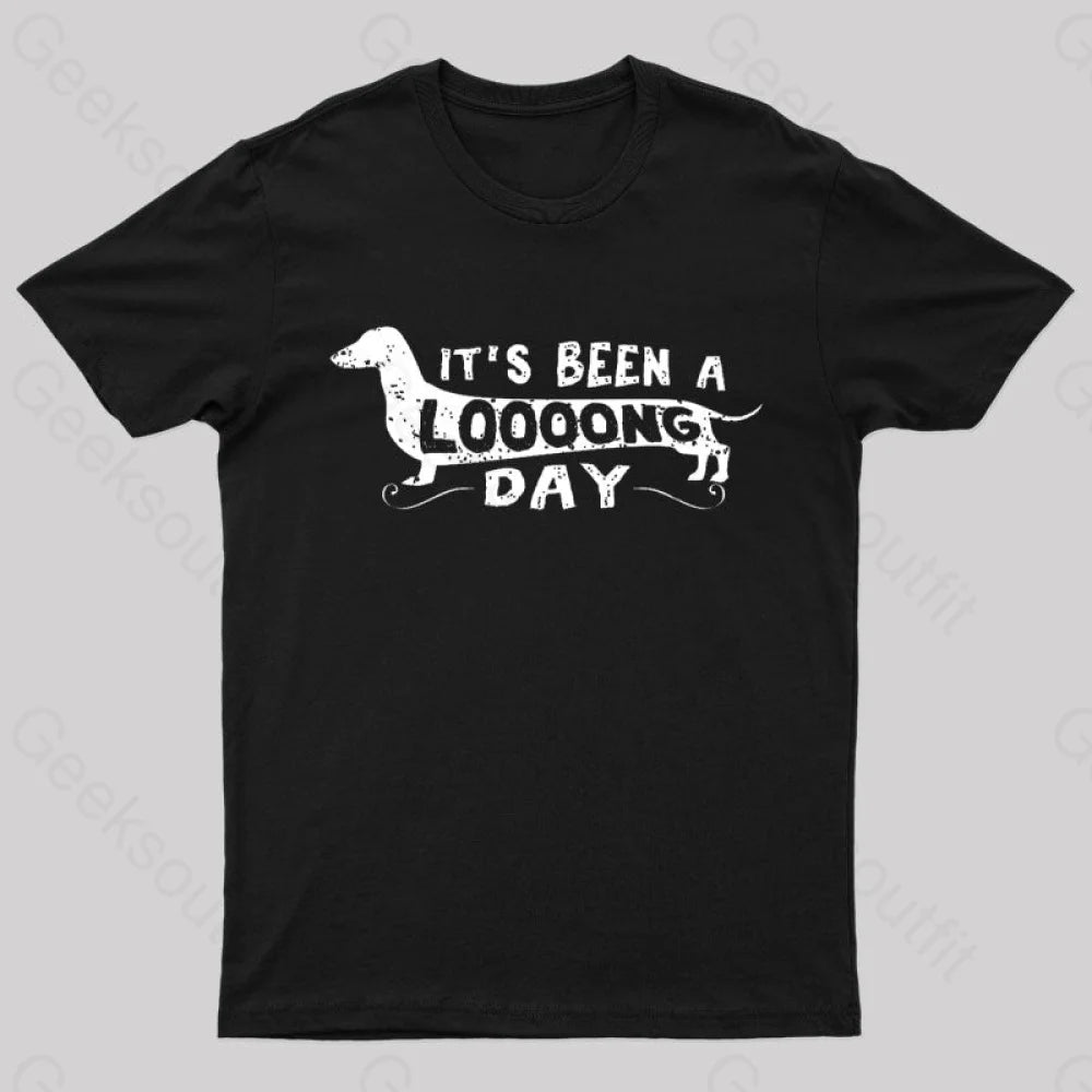 Dachshund Dog Its Been a Long Day Nerd T-Shirt Laid - back Women's Vibe