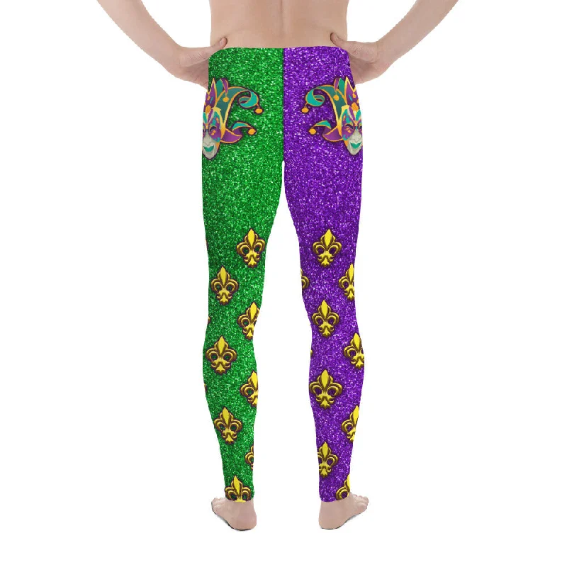 Mardi Gras Mask Men's Leggings Elegant Women's Formal 