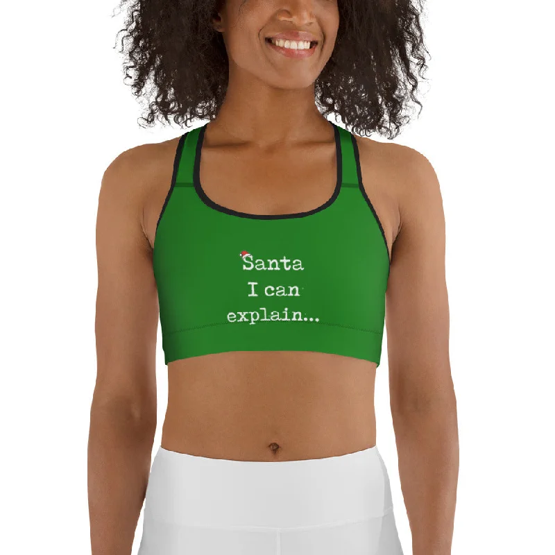 Santa I Can Explain Sports Bra Practical Women's Multi - 