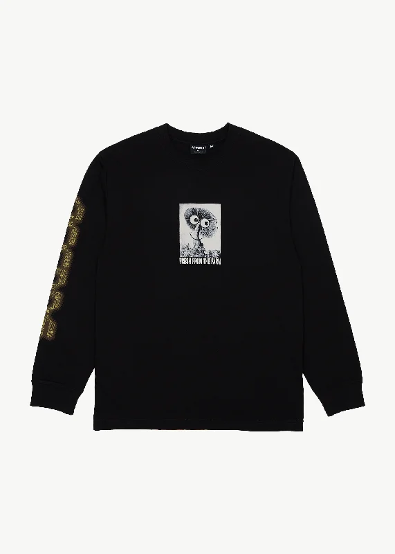 AFENDS Mens Farm Fresh - Long Sleeve Tee - Black Earthy Women's 