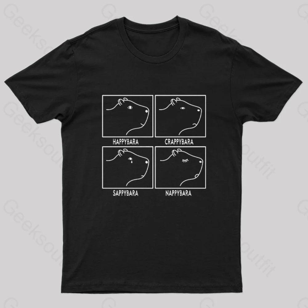 Capybara All the Moods Nerd T-Shirt Practical Women's Quick - dry