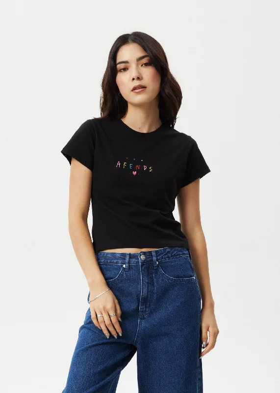 AFENDS Womens Funhouse - Baby Tee - Black Sophisticated Women's Tailored