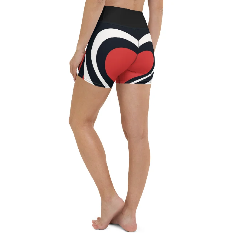 Swirl Heart Shaped Yoga Shorts Dynamic Women's High - energy