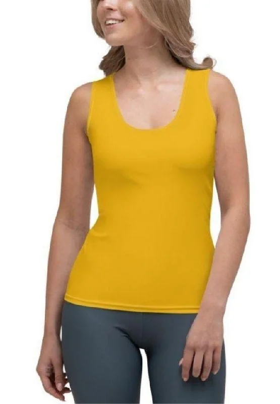 Mustard Yellow Tank Top Elegant Women's Formal 