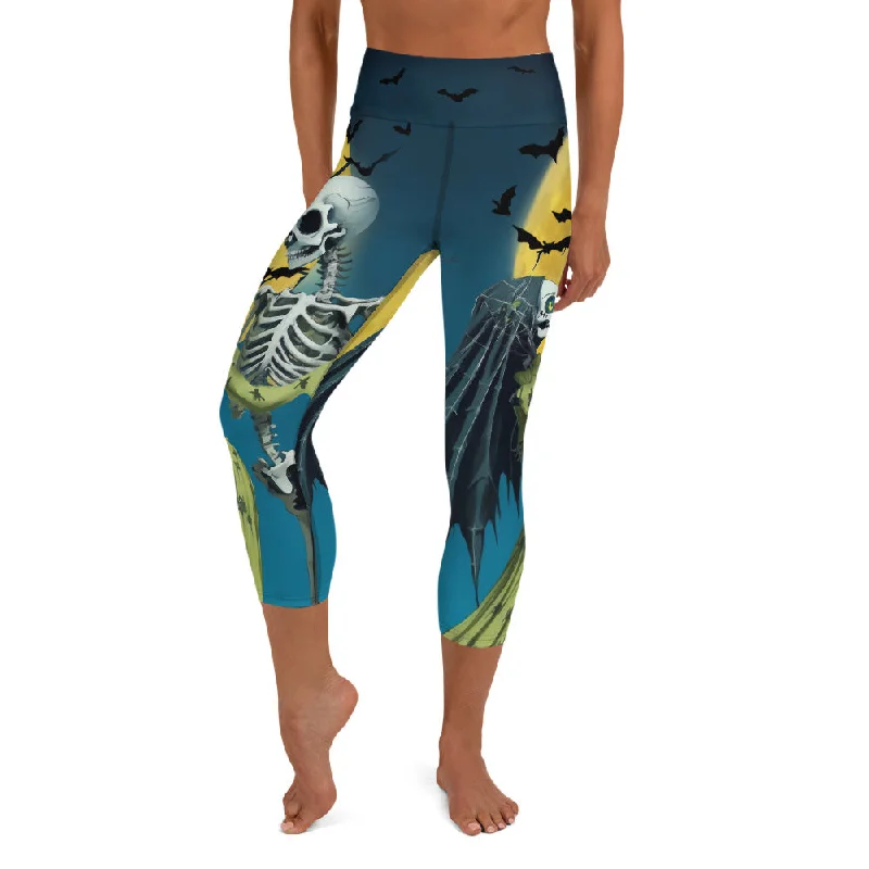 Skeleton and Zombie Yoga Capris Sleek Women's 