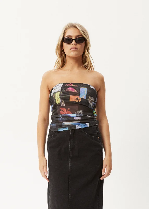 AFENDS Womens Under Pressure - Sheer Strapless Top - Black Relaxed Women's 