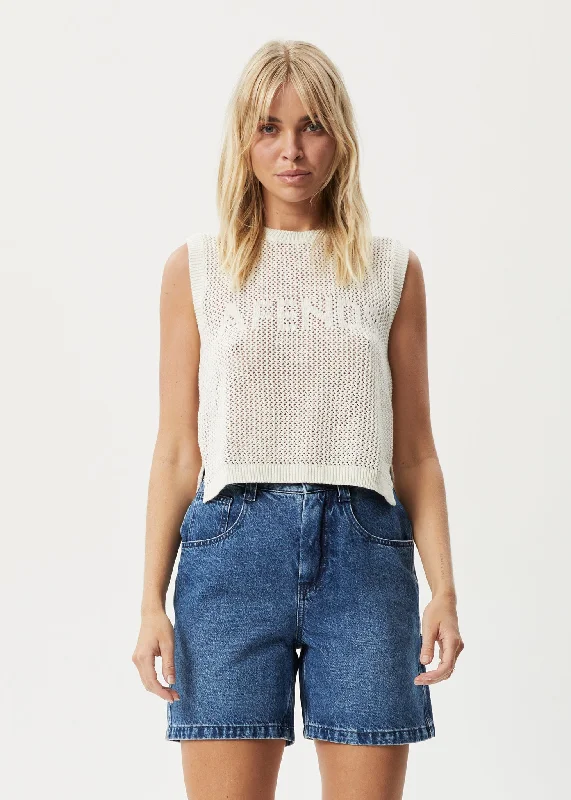 AFENDS Womens Ryder - Knit Tank - White garde