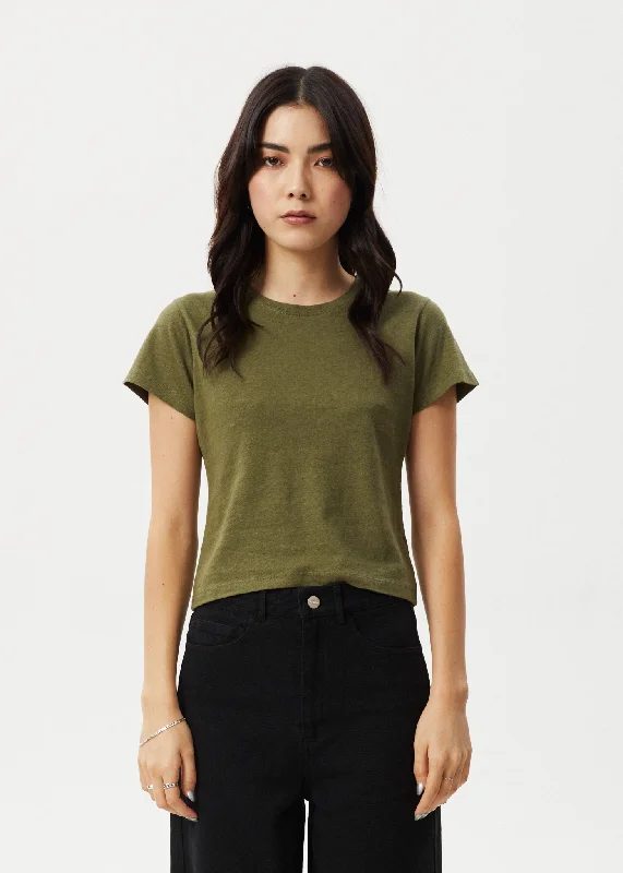 AFENDS Womens Carmen - Baby Tee - Military Sleek Women's 