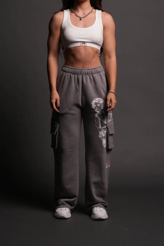 Guardian Cherub She Big Cozy Cargo Sweats in Dove Gray Practical Women's Quick - dry Guardian Cherub She Big Cozy Cargo Sweats in Dove Gray Practical Women's Quick - dry