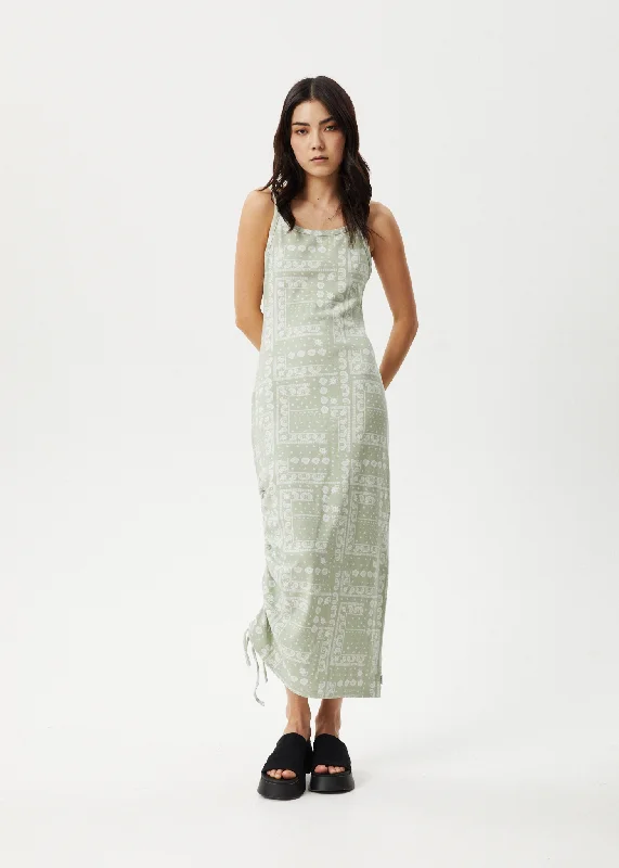 AFENDS Womens Paisley Muse - Maxi Dress - Eucalyptus Geometric