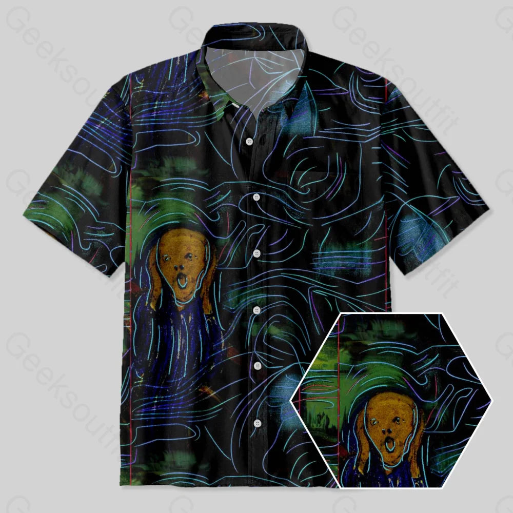 Neon Scream Button Up Pocket Shirt European