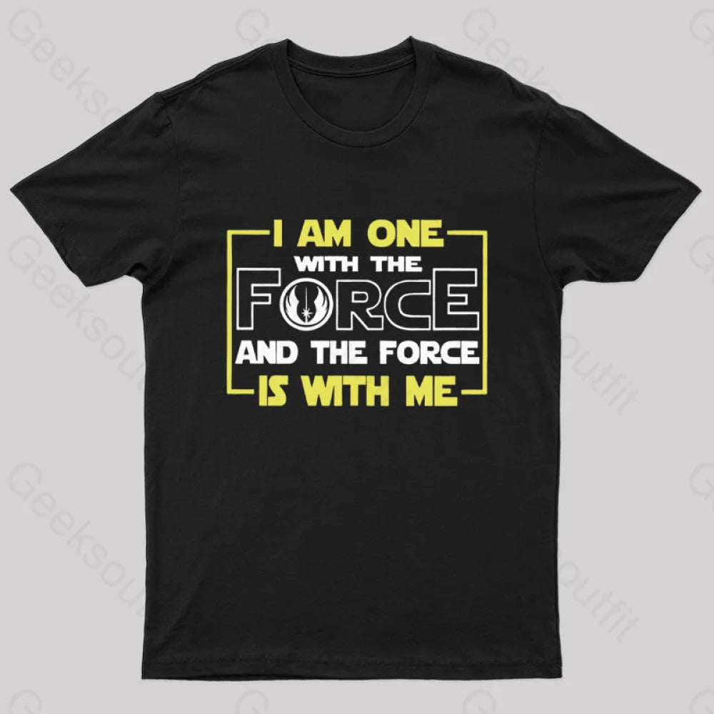 I Am One With The Force Nerd T-Shirt Preppy Women's College