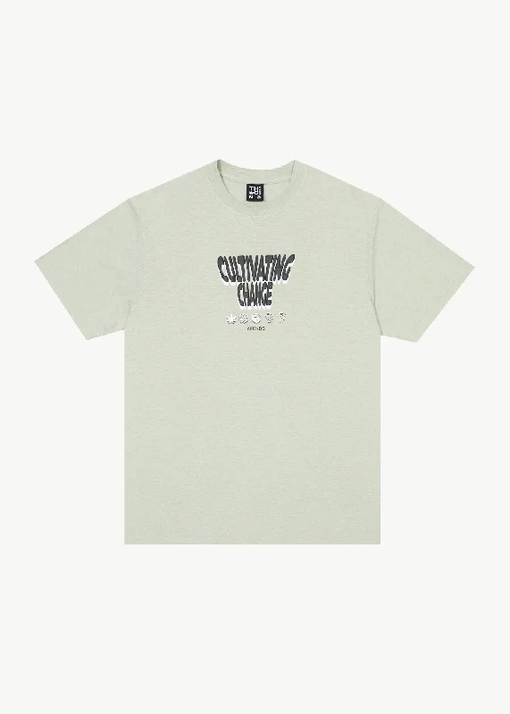 AFENDS Mens Proclaim - Graphic Retro T-Shirt - Eucalyptus Refined Women's Velvet