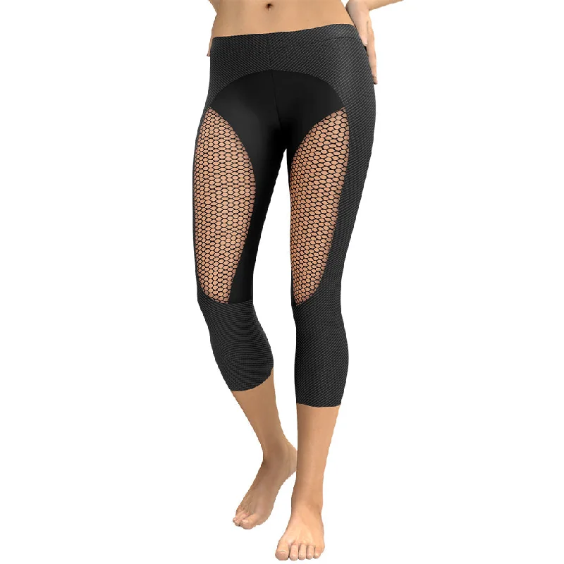 Pin Up Mesh Print Capris Laid - back Women's Style