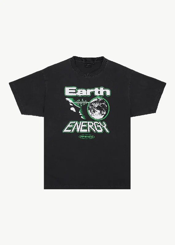 AFENDS Mens Earth Energy - Boxy Fit Tee - Stone Black Elegant Women's 