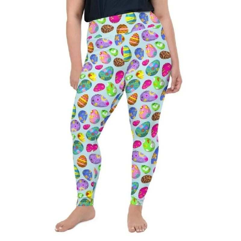 Easter Egg Pattern Plus Size Leggings Confident Women's High - fashion