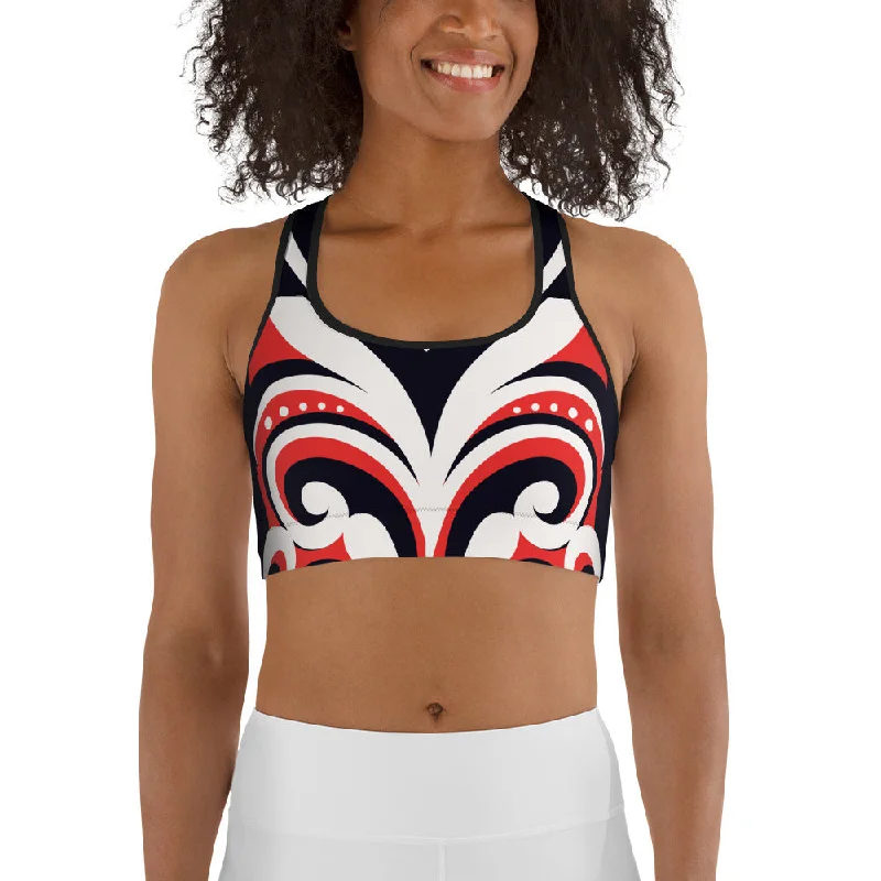 Swirl Heart Shaped Sports Bra Cool Women's Distressed