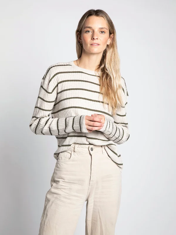 IVORY OLIVE STRIPE