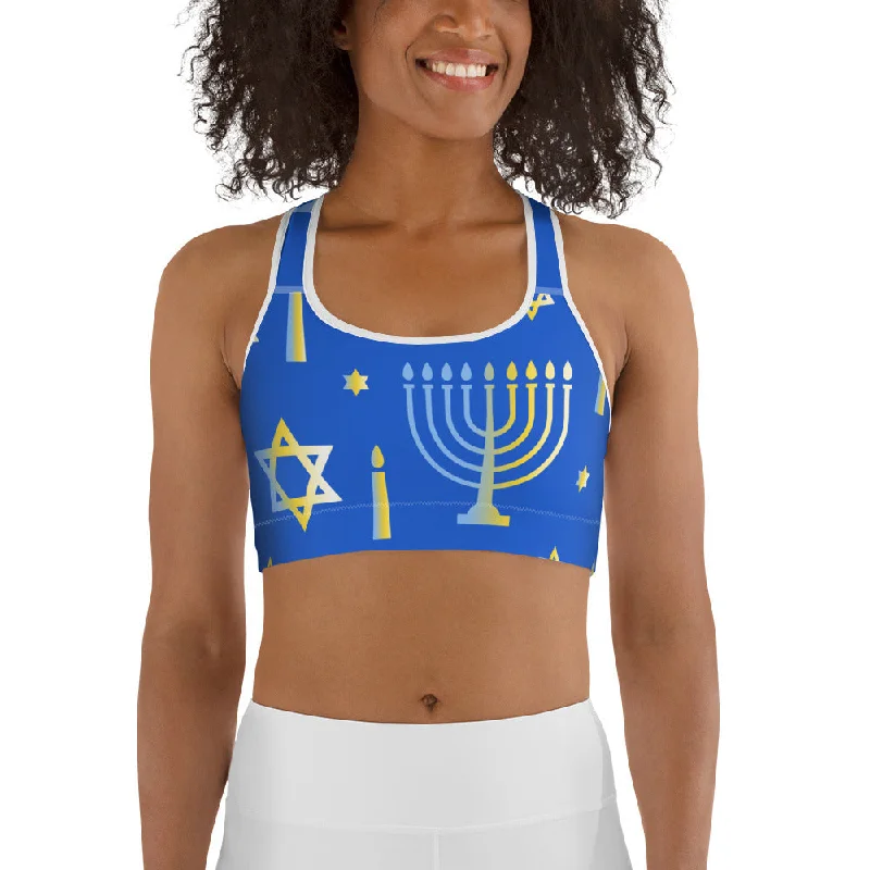 Hanukkah Sports Bra Women