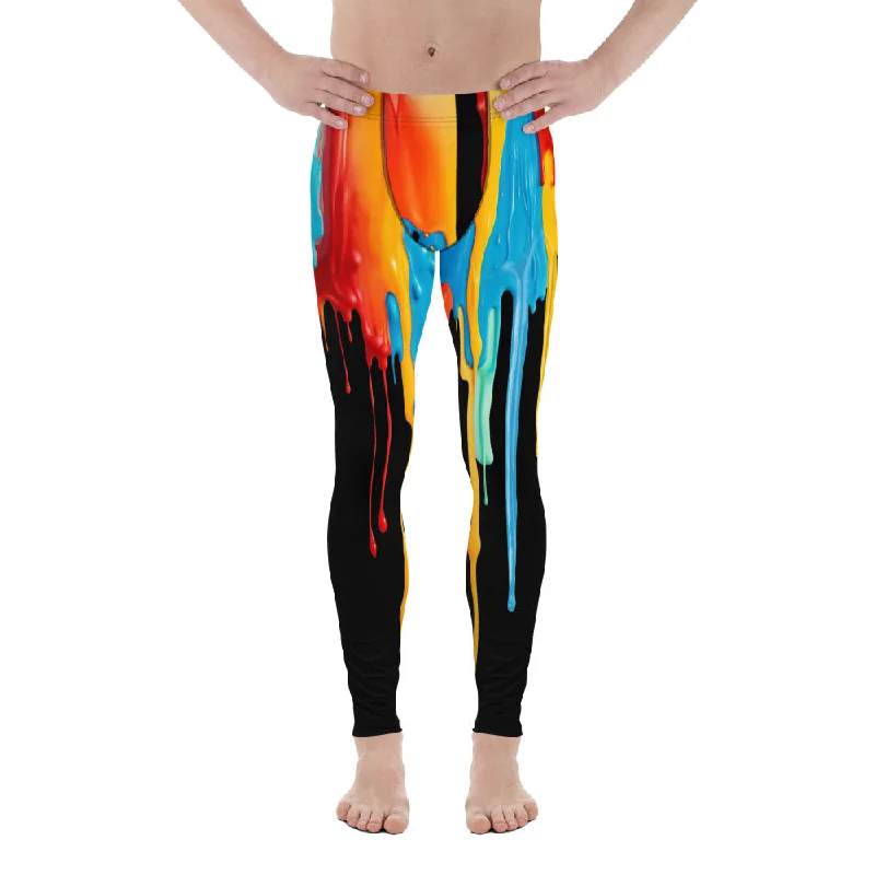 Dripping Color Men's Leggings Earthy Women's 