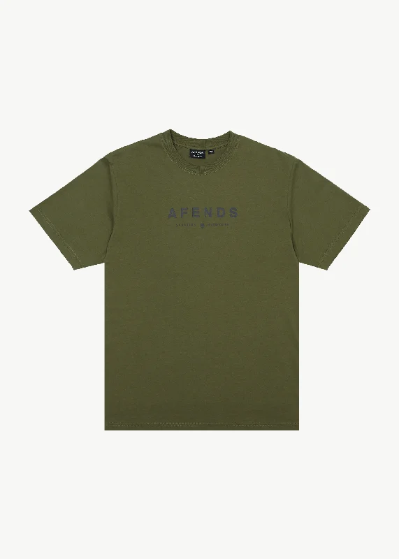AFENDS Mens Thrown Out - Retro Fit Tee - Military Country