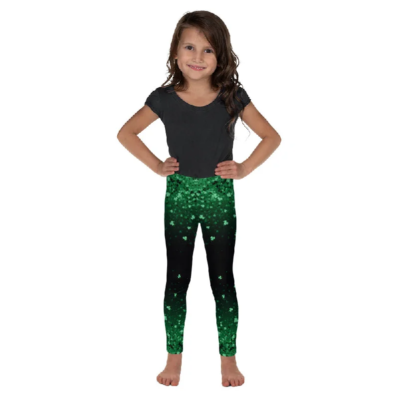 St. Patrick's Day Glitter Print Kid's Leggings Country