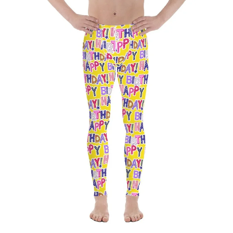 Colorful Birthday Men's Leggings Classic Women's Pin - striped